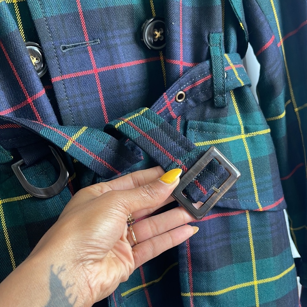 Dsquared2 Wool Tartan Short Trench Coat - Picture 11 of 16